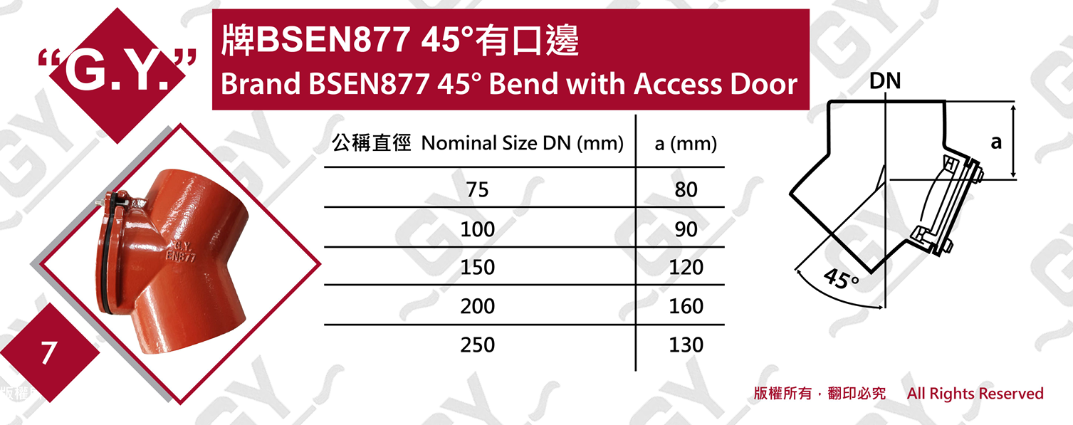 BSEN877 45°有口邊